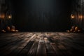 Haunting Halloween Dark horror background sets a mysterious stage with wooden planks