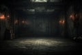 Haunting Halloween Dark horror background sets a mysterious stage with wooden planks