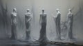 Silver Fog A Haunting Encounter With Ghostly Figurative Sculptures