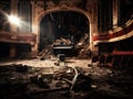 A piano in a ruined building Royalty Free Stock Photo