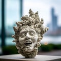 Eerie Shell Sculpture - AI-Generated Disturbing Portrait - generative ai
