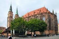 Hauptmarkt, the central square of Nuremberg, Bavaria, Germany.