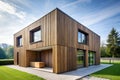 Haus Kubus with Wood Elements Royalty Free Stock Photo