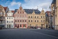 Haus zum Breiten Herd and Guildehaus at Fischmarkt Square - Erfurt, Thuringia, Germany Royalty Free Stock Photo