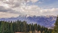 Hauser Kaibling, Steiermark/Austria - April 2 2017: view over the Ennstal valley and the Dachtstein Glacier