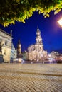 Hausmannsturm and Theaterplatz square in Dresden