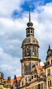 Hausmannsturm tower at Dresden castle in Germany Royalty Free Stock Photo