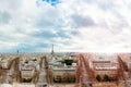 Haussmanian buildings and Eiffel Tower in the city of Paris, France Royalty Free Stock Photo