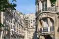Haussmann building in Paris street Royalty Free Stock Photo