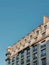 Haussmannian buliding, typical architecture in Paris, France