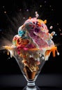 Haute cuisine + Exploding ice cream. Ai generative