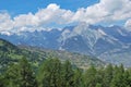 Haute-Nendaz in a summer day Royalty Free Stock Photo