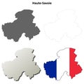 Haute-Savoie, Rhone-Alpes outline map set