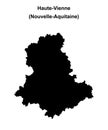 Haute-Vienne outline map Royalty Free Stock Photo