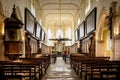 Hautvillers, France - Interior of the Saint-Pierre Abbey of Hautvillers with the grave of Dom Perignon in the Champa Royalty Free Stock Photo