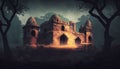 Hauz Khas Fort indian monuments Illustration Generative AI