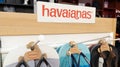 Havaianas logo brand and text sign store of Brazilian brand of flip-flop sandals shop