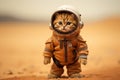 Havana Brown Cat Dressed As An Astronaut On