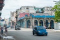 HAVANA, CUBA - OCTOBER 22, 2017: Havana Cityscape with Local Vehicles, Architecture and People. Cuba. Royalty Free Stock Photo