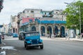 HAVANA, CUBA - OCTOBER 22, 2017: Havana Cityscape with Local Vehicles, Architecture and People. Cuba. Royalty Free Stock Photo