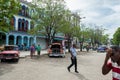 HAVANA, CUBA - OCTOBER 22, 2017: Havana Cityscape with Local Vehicles, Architecture and People. Cuba. Royalty Free Stock Photo