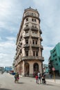 HAVANA, CUBA - OCTOBER 22, 2017: Havana Cityscape with Local Vehicles, Architecture and People. Cuba. Royalty Free Stock Photo