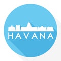 Havana Cuba America Round Icon Vector Art Flat Shadow Design Skyline City Silhouette Template Logo