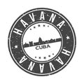 Havana Cuba America Stamp Logo Icon Symbol Design Skyline City.