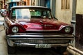 American classic car on the streets of Old Havana, Cuba Royalty Free Stock Photo