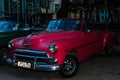 American classic car on the streets of Old Havana, Cuba Royalty Free Stock Photo