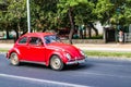 American classic car on the streets of Old Havana, Cuba Royalty Free Stock Photo