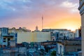 HAVANA, CUBA - APRIL 14, 2017: Authentic view of a abandoned house and street of Old Havana with amazing sunset Royalty Free Stock Photo