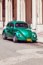 HAVANA, CUBA - APRIL 1, 2012: Green vintage car