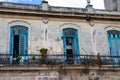 03/25/2019 Havana, Cuba, Colonial terrace in central old Havana Royalty Free Stock Photo