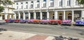 Havana .,Cuba Colorful cars in a row Royalty Free Stock Photo