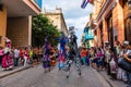 Havana / Cuba - 04.16.2015:Havana / Cuba - 04.16.2015: Colorful stilt walkers dancing during the International Festival of Dance