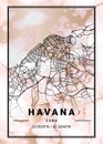 Havana - Cuba Daphne Marble Map Royalty Free Stock Photo