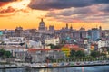 Havana, Cuba downtown skyline at dusk Royalty Free Stock Photo