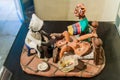 HAVANA, CUBA - FEB 23, 2016: Exhibit of artistic work of clay models depiciting Bolivar`s life in Simon Bolivar museum