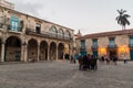 HAVANA, CUBA - FEB 20, 2016: Old colonial buildings on Plaza de la Catedral square in Habana Vieja Royalty Free Stock Photo