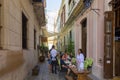 Old Havana as they enjoying a simple everyday life. Royalty Free Stock Photo