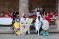 Cuban santeria practitioners on Plaza de la Catedral, Havana, Cuba