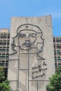 Havana, Cuba: Iconic iron mural of Che Guevara on Ministry of Interior