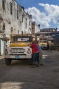 Havana, Cuba - 21 January 2013: The streets of Havana with very old American cars Royalty Free Stock Photo