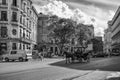 Havana, Cuba - 06 January 2013: A view of the streets of the city with cuban people