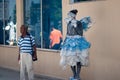 Havana, Cuba - July 2014: Living statue of a woman with a fairy custome