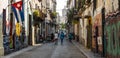 Street in Havana Cuba with the Capitol building in view Royalty Free Stock Photo