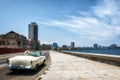 Havana Cuba Malecon Classic Car Royalty Free Stock Photo