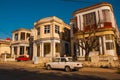 HAVANA, CUBA- MARCH 2018: landscape with a view of beautiful Cuban houses on a local street