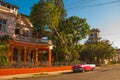 HAVANA, CUBA- MARCH 2018: landscape with a view of beautiful Cuban houses on a local street